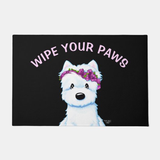 Paillasson Blossom Westie KiniArt (Devant)