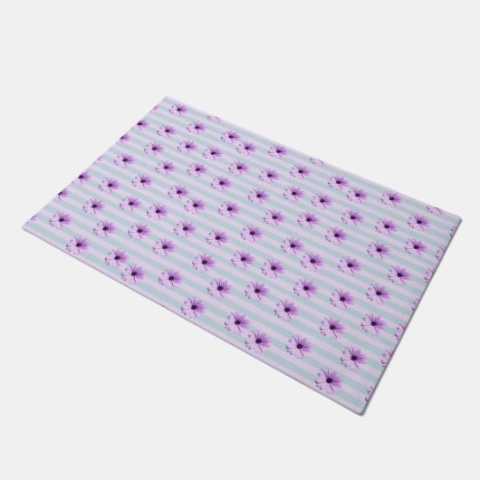 Paillasson blue and purple striped daisy pattern (Incliné)