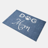 Paillasson Blue Burlap Chien Maman Porte Mat (Incliné)