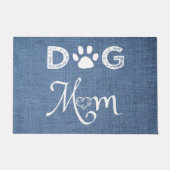 Paillasson Blue Burlap Chien Maman Porte Mat (Devant)