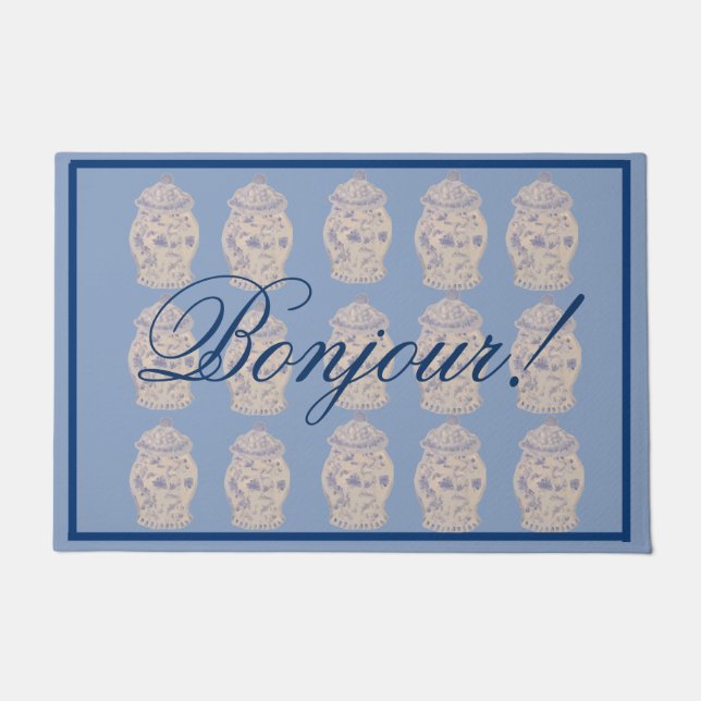 Paillasson Blue Chinoiserie Ginger Jar Jars Doo (Devant)