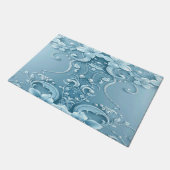 Paillasson Blue Decorative Floral Doormat (Incliné)