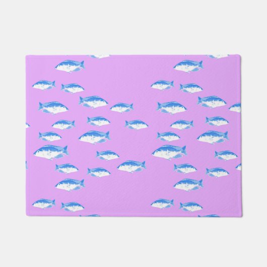 Paillasson Blue fish on lilac (Devant)