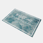 Paillasson Blue Green Ocean Summer Beach Nom de famille Perso (Incliné)