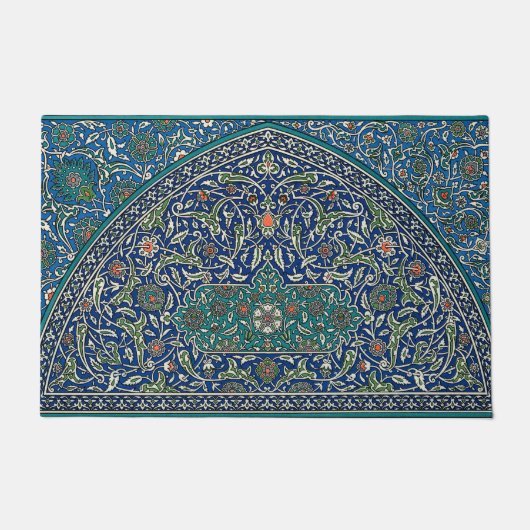 Paillasson Blue Green Orange Turquoise Ornat Motif arabe (Devant)