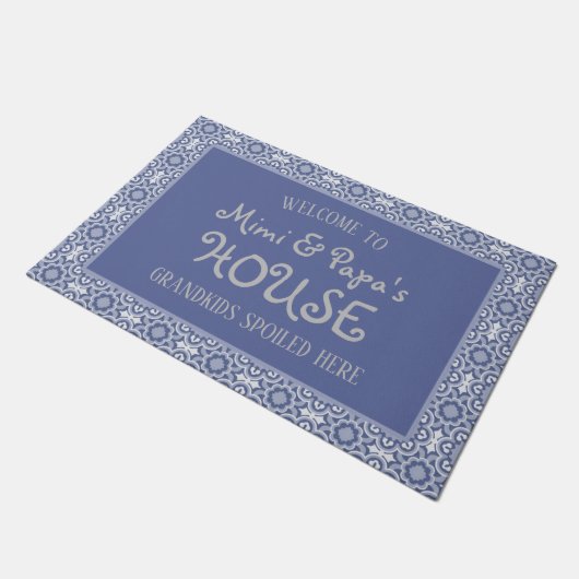 Paillasson Blue Mimi et Papa's House Grandkids Spoiled Here (Incliné)