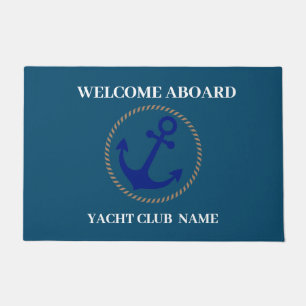 Paillasson Blue Nautical Ancre yacht club bateau marina welco