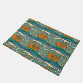 Paillasson Blue Ocean Waves Nautilus Seashell Motif Nouveau (Incliné)