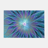 Paillasson Blue Purple Flower Dream Abstrait Fractal Art (Devant)