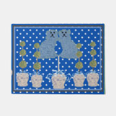Paillasson Blue Staffordshire Chiens Topiary Ginger Jars jar (Devant)
