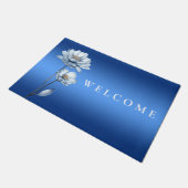 Paillasson Blue Watercolor Flowers Doormat (Incliné)