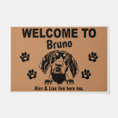 Paillasson Bluetick Coonhound Dog Welcome Personalized Custom (Devant)