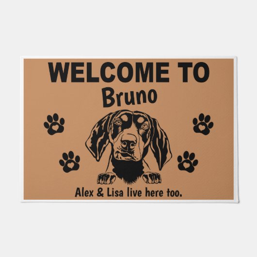 Paillasson Bluetick Coonhound Dog Welcome Personalized Custom (Devant)