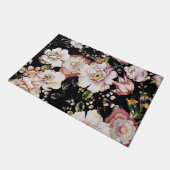 Paillasson bohème france chic noir floral (Incliné)
