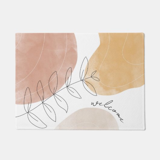 Paillasson Boho Abstrait porte d'art moderne Mat (Devant)