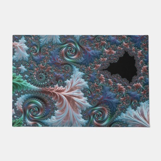 Paillasson Boho coloré super Hippie Mandelbrot Fractal Art (Devant)
