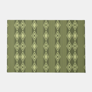Paillasson Boho Diamonds Stripes Olive Green