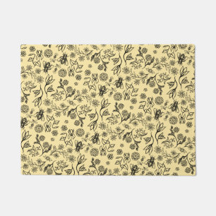 Paillasson Boho Été Floral Miel Abeille Motif Jaune mignonne