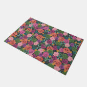Paillasson boho floral rose élégant chic fleurs botaniques ch (Incliné)