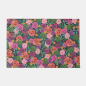 Paillasson boho floral rose élégant chic fleurs botaniques ch (Devant)