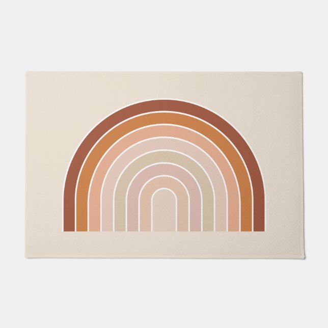 Paillasson Boho Rainbow Beige Terracotta (Devant)