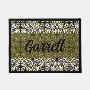 Paillasson Boho vert et noir