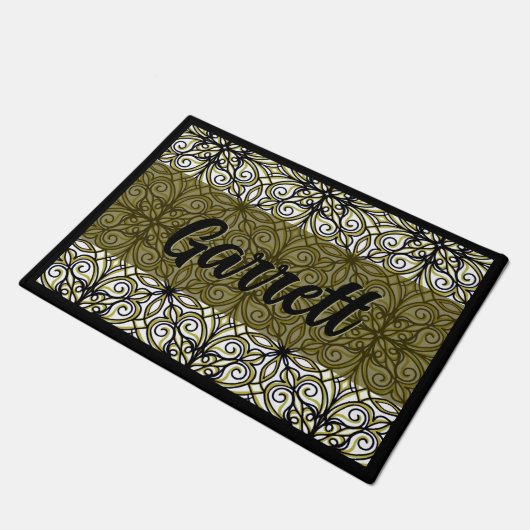 Paillasson Boho vert et noir (Incliné)