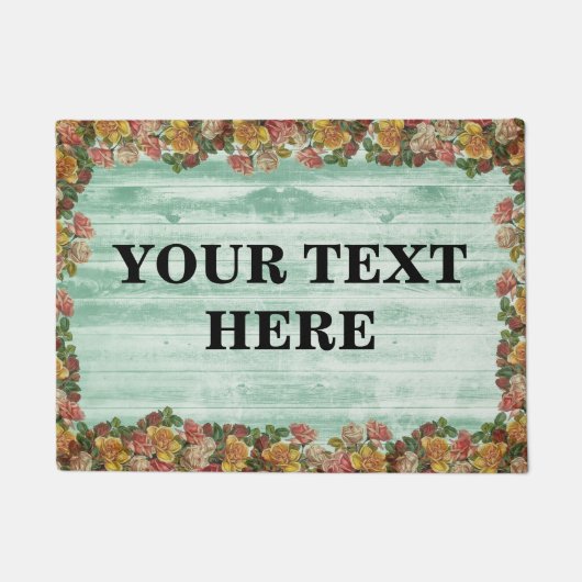 Paillasson Bois de bambou vert personnalisé (Devant)