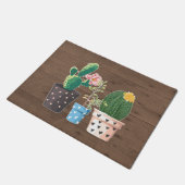 Paillasson Bois de faux rustiques et cactus pointillés (Incliné)