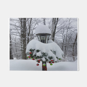 Paillasson Bois d'hiver Lamppost neige Noël de Noël