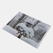 Paillasson Bois d'hiver Lamppost neige Noël de Noël (Incliné)