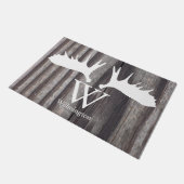 Paillasson Bois Patiné d'orignal blanc - Personnalisé (Incliné)