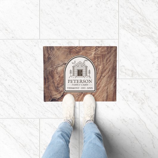 Paillasson Bois rustique Cabine de famille sur mesure (Intérieur)