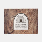 Paillasson Bois rustique Cabine de famille sur mesure (Devant)