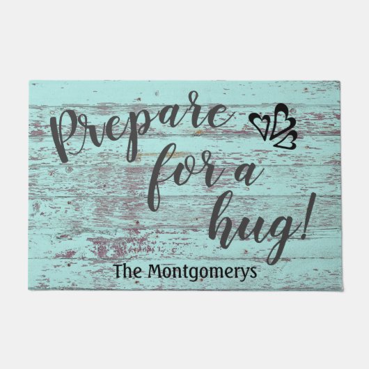 Paillasson Bois Rustique Nom Personnalisé Fun Préparer Pour U (Devant)