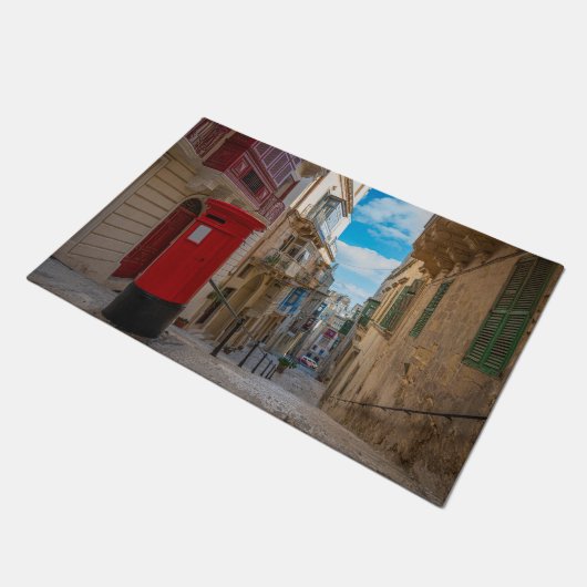 Paillasson Boîte vintage rouge à Malte (Incliné)