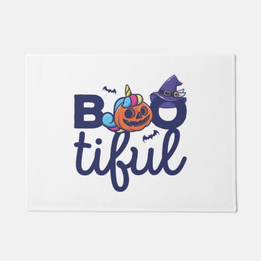 Paillasson Boitier Halloween Funny Unicorn lanterne Citrouill (Devant)