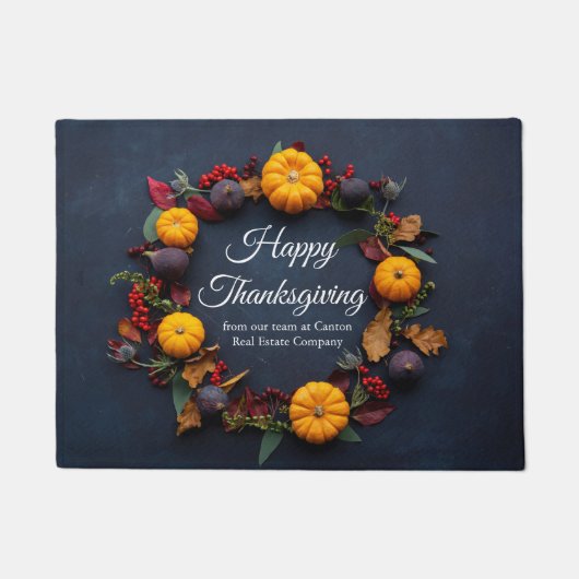 Paillasson Bon thanksgiving Business Citrouille Wreath Modern (Devant)