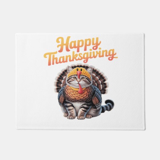Paillasson Bon thanksgiving Chat Turquie Fête Automne Classiq (Devant)