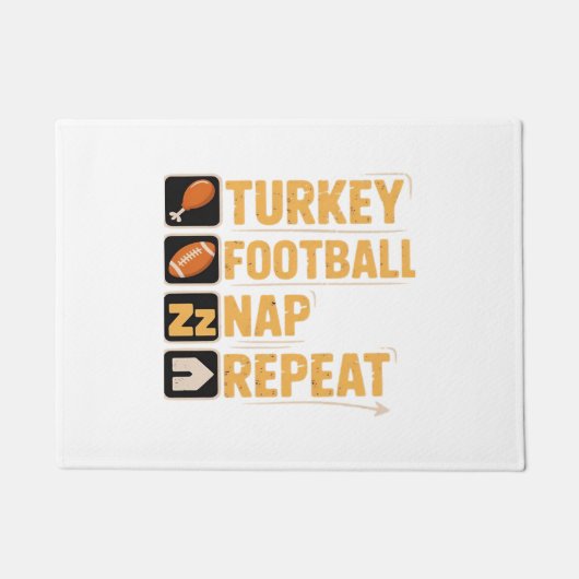 Paillasson Bon thanksgiving Turquie Football Nap Repeat Funn (Devant)