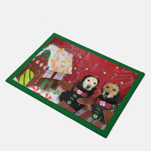 Paillasson Bonhommes en pain d'épice de golden retriever (Incliné)