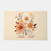 Paillasson Bonjour automne Watercolor fleurs sauvages feuille (Devant)