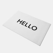 Paillasson Bonjour Blanc Noir Minimal mat Porte (Incliné)