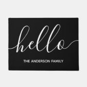 Paillasson Bonjour Calligraphie Script moderne Noir personnal (Devant)