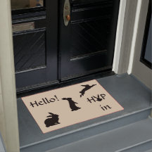 Bonjour houblon dans l'accueil avec le lapin au