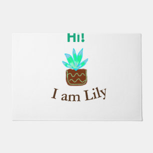 Paillasson Bonjour Je suis Lily cactus succulent ajouter nom