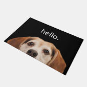 Paillasson Bonjour mignon Beagle Dog Face Noir (Incliné)