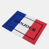 Paillasson BONJOUR PERSONNALISABLE design de texte sur le dra (Incliné)
