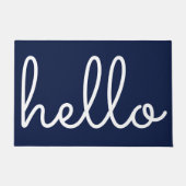 Paillasson Bonjour Stylish Modern Script Bleu Marine (Devant)