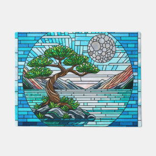 Paillasson Bonsai Tree Pleine lune Mosaic Art